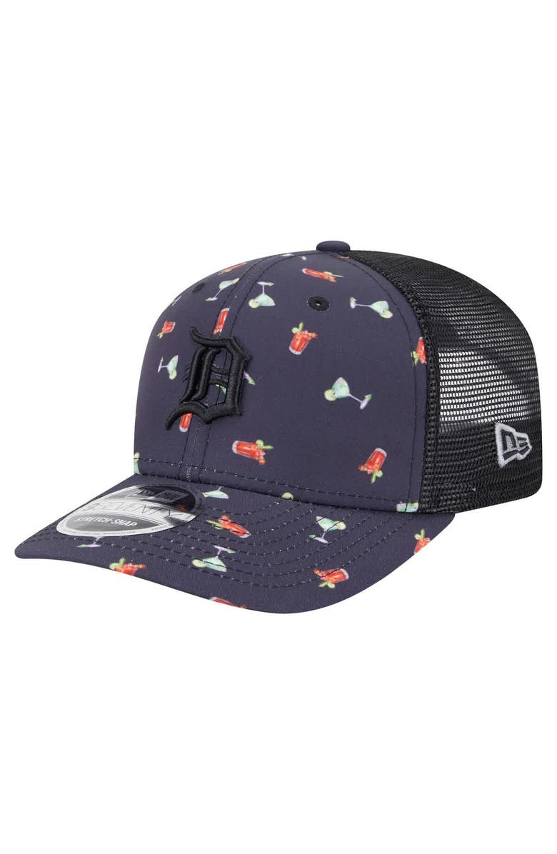 New Era Men's New Era Navy Detroit Tigers Adventure Drinks Pattern 9SEVENTY Stretch-Snap Hat, Main, color, Navy