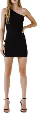 Endless Rose One-Shoulder Ribbed Minidress