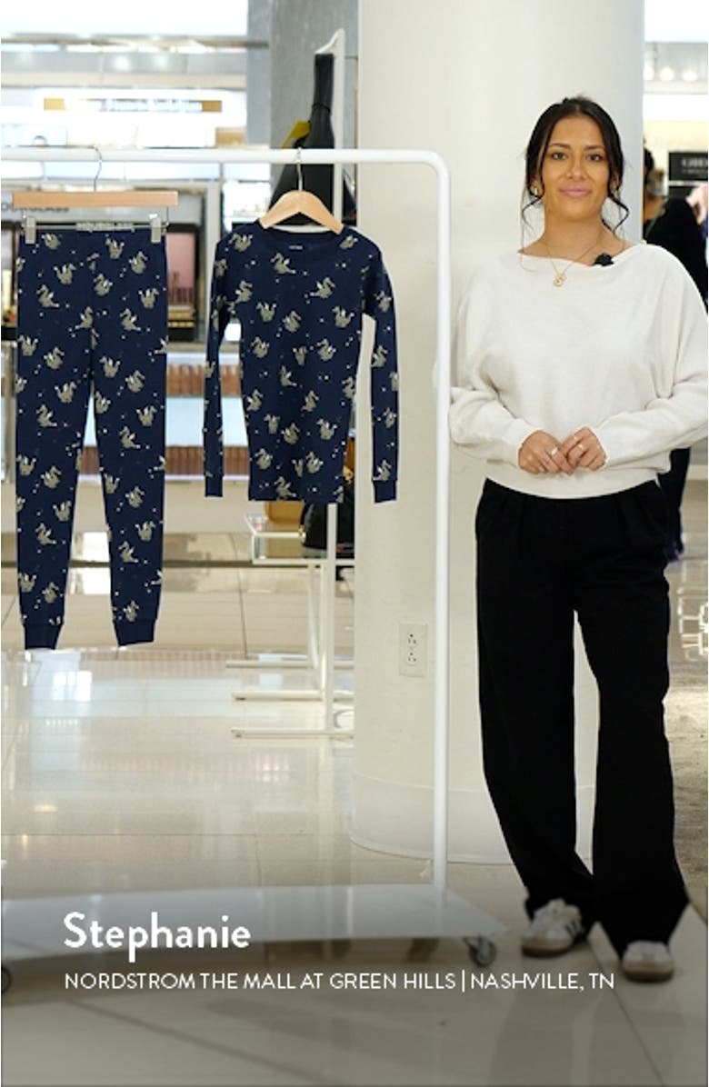 Kids' Fire Breathing Dragon Print Fitted Organic Cotton Two-Piece Pajamas, sales video thumbnail