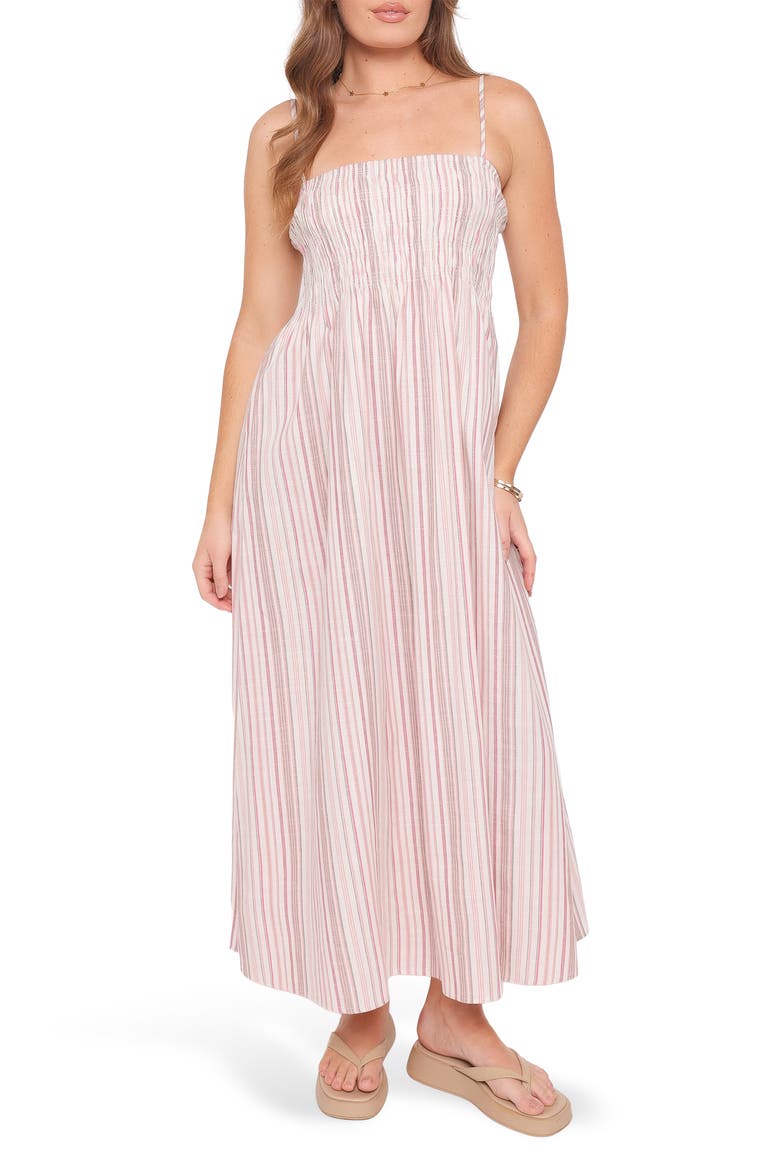 Bindy Stripe Smocked Maxi Dress, Main, color, PINK STRIPE