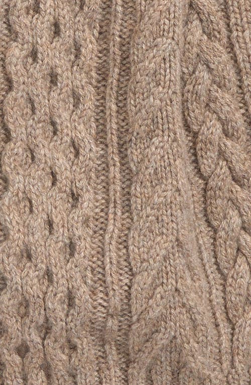Johnstons Of Elgin Aran Cable Cashmere Scarf In Brown