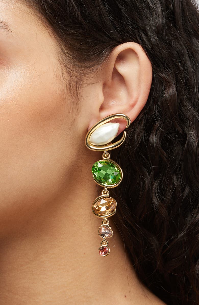 Oscar de la Renta O-Link Linear Drop Earrings, Alternate, color,