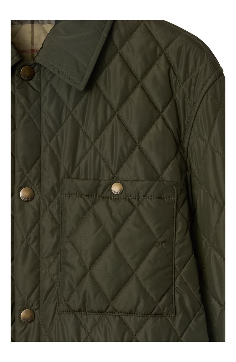 Burberry Quilted Nylon Overshirt, Alternate, color, Shale