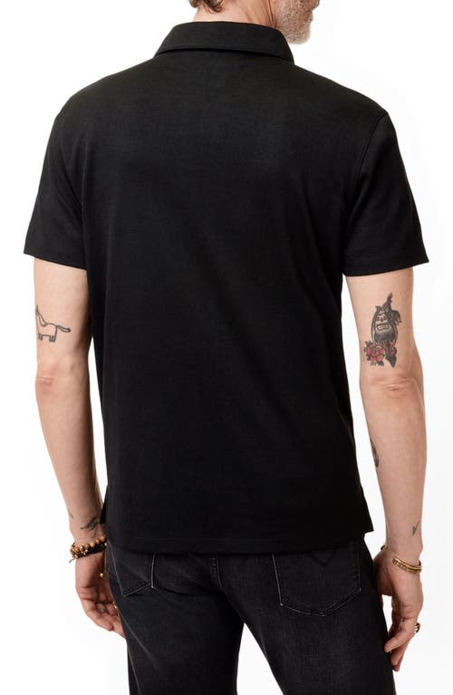 John Varvatos Hague Foliage Jacquard Polo In Black