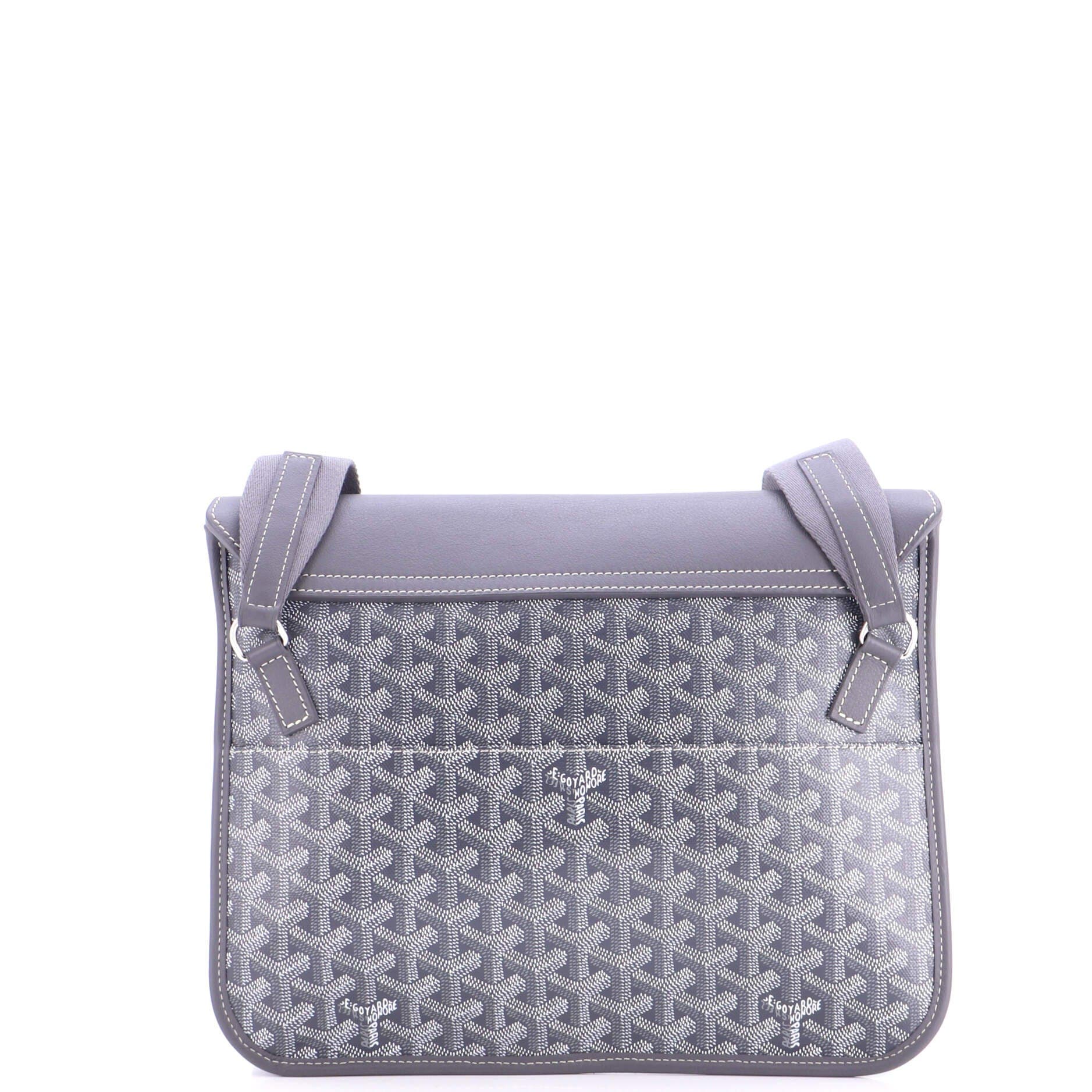 Pre-Owned Goyard Coursier Messenger Bag Coated Canvas and Leather, Alternate, color, Gray