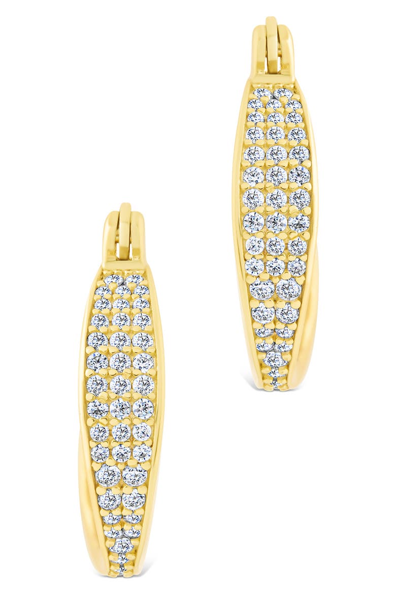 Zinnith Cubic Zirconia Graduated Hoop Earrings, Alternate, color, GOLD