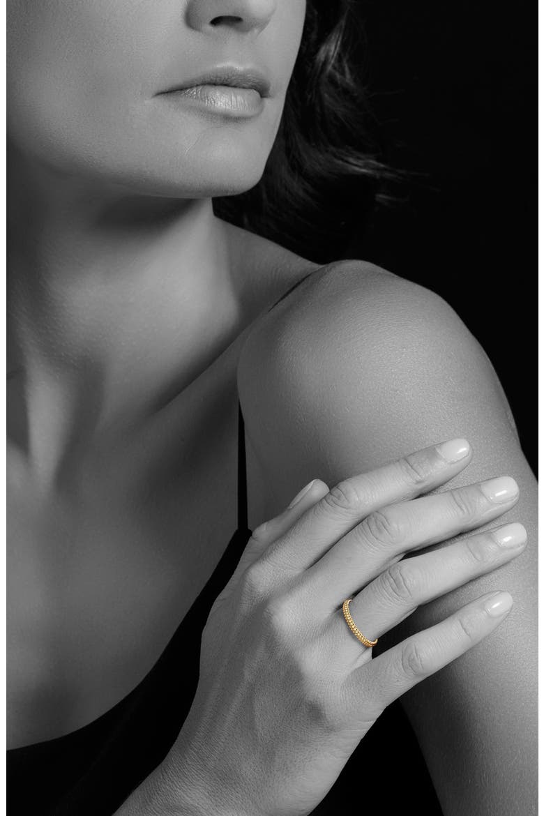 Caviar Beaded Stacking Ring, Alternate, color, YELLOW GOLD