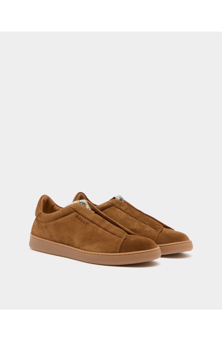 Bally Retro Crest Sneaker in Light Suede, Alternate, color, Brown