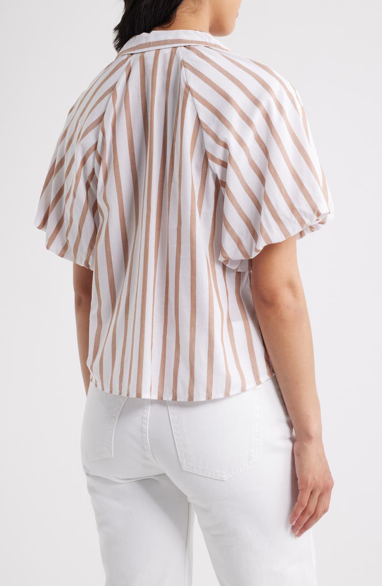 beachlunchlounge Biance Bubble Sleeve Button-Up Top, Main, color, Coffee Break