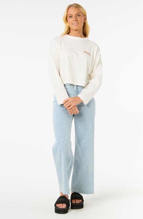 Rip Curl Cala Long Sleeve Crop Graphic T-shirt In Bone