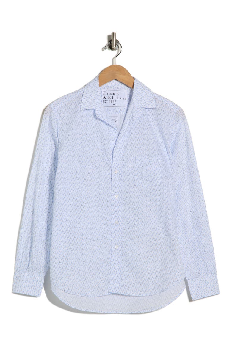 Relaxed Button-Up Shirt, Alternate, color, BLUE FLAMINGOS