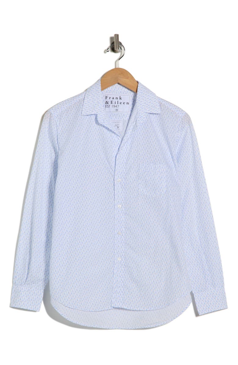 Frank & Eileen Relaxed Button-Up Shirt, Main, color, Blue Flamingos