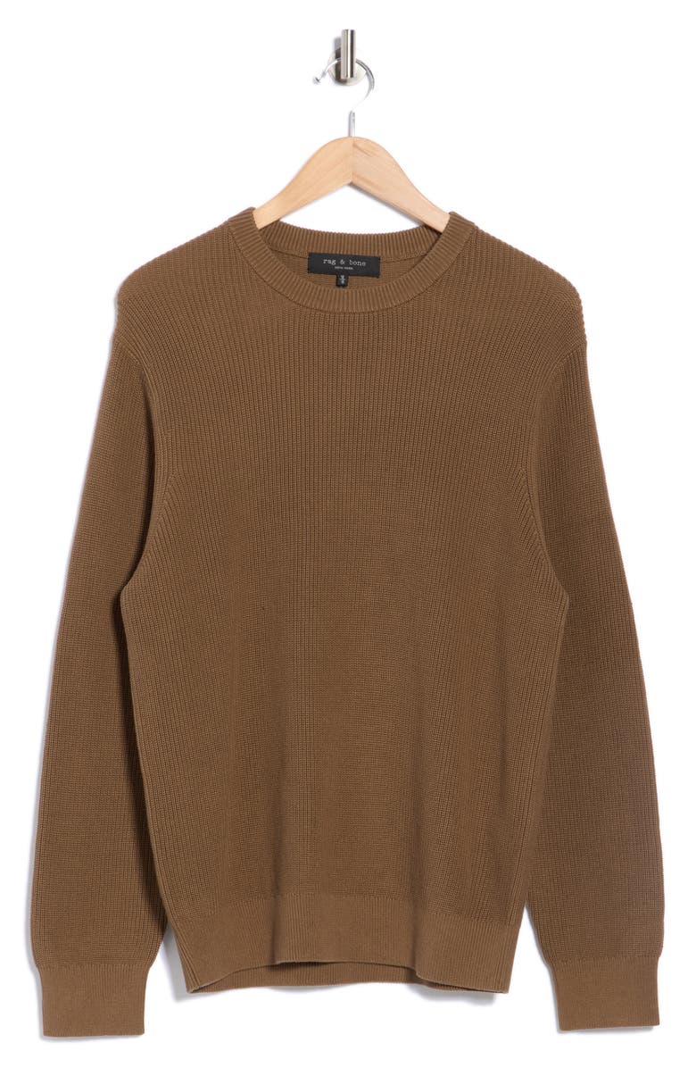 rag & bone Curtis Crewneck Cotton Sweater, Alternate, color, Brown
