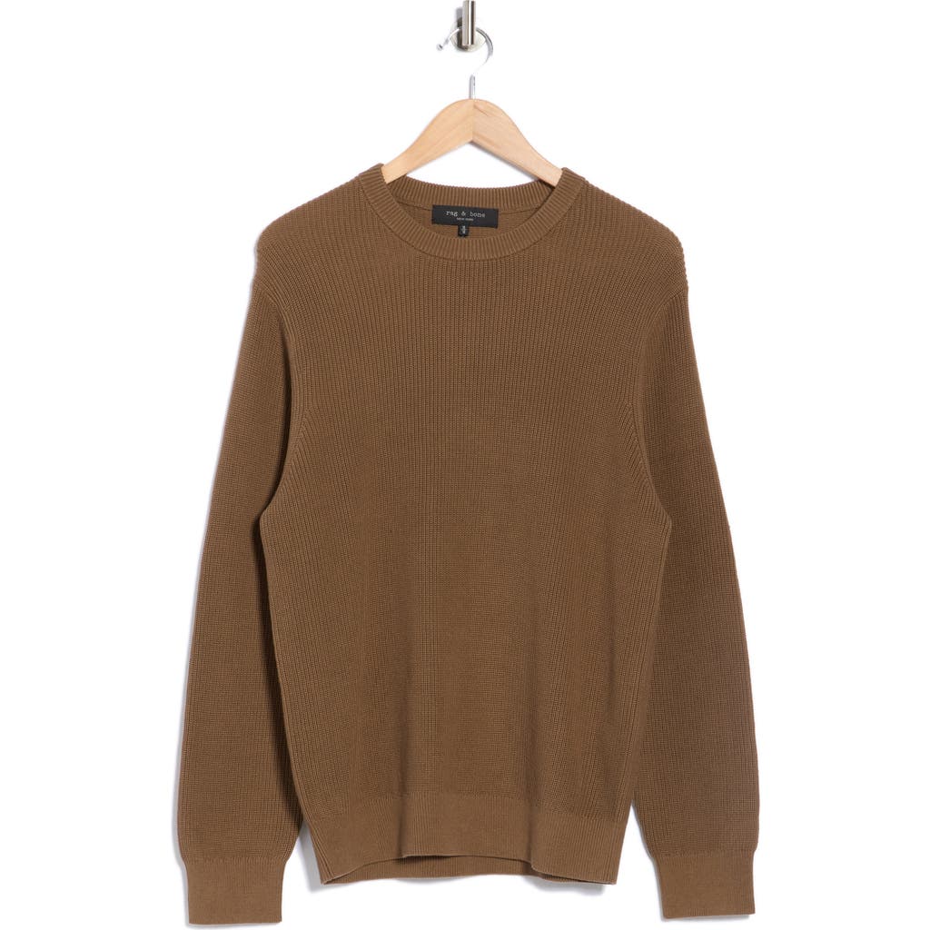 Rag & Bone Curtis Crewneck Cotton Sweater In Brown