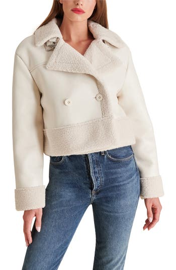 Steve Madden Athen Faux Shearling Aviator Jacket