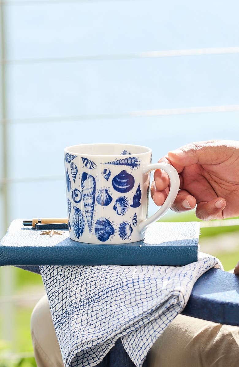 Caskata Shells Mug - Porcelain - Set 4, Alternate, color, Blue