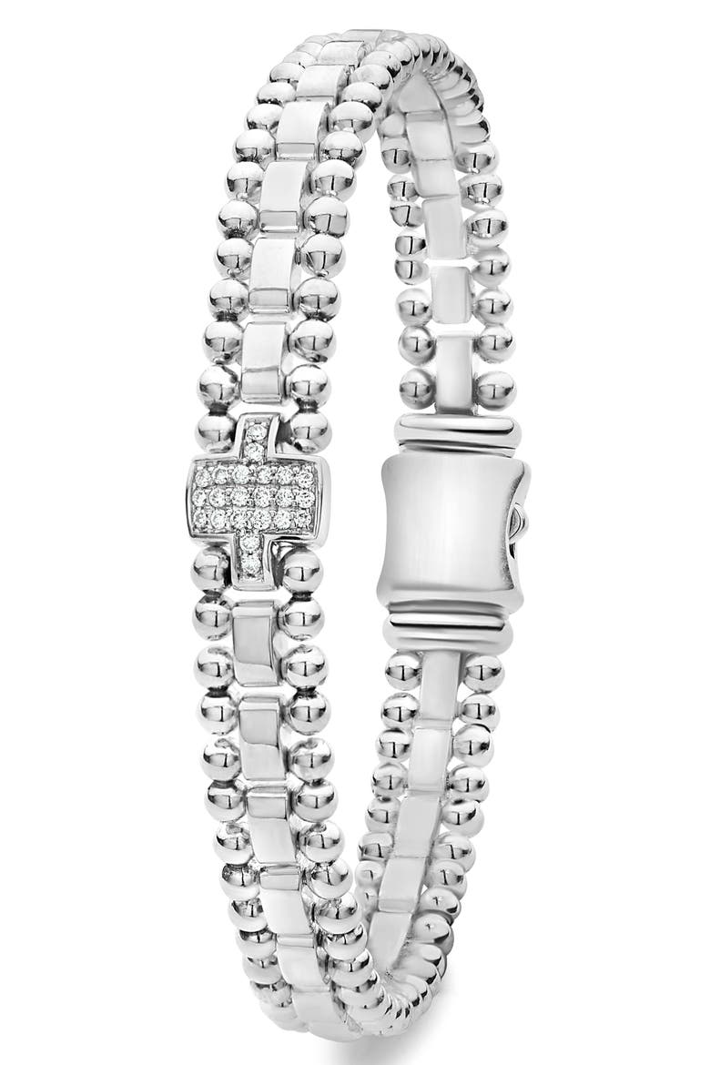 Caviar Spark Diamond Station Bracelet, Alternate, color, SILVER/ DIAMOND