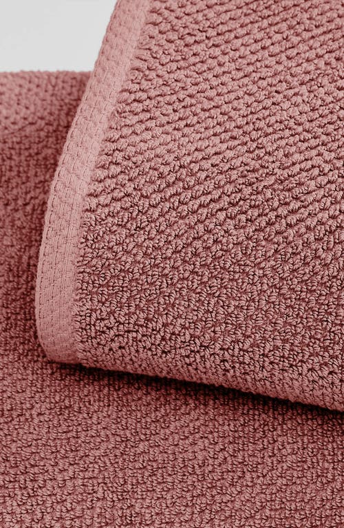 Woven & Weft Cotton 4-pack Textured Bath Towel Set In Dusty Rose