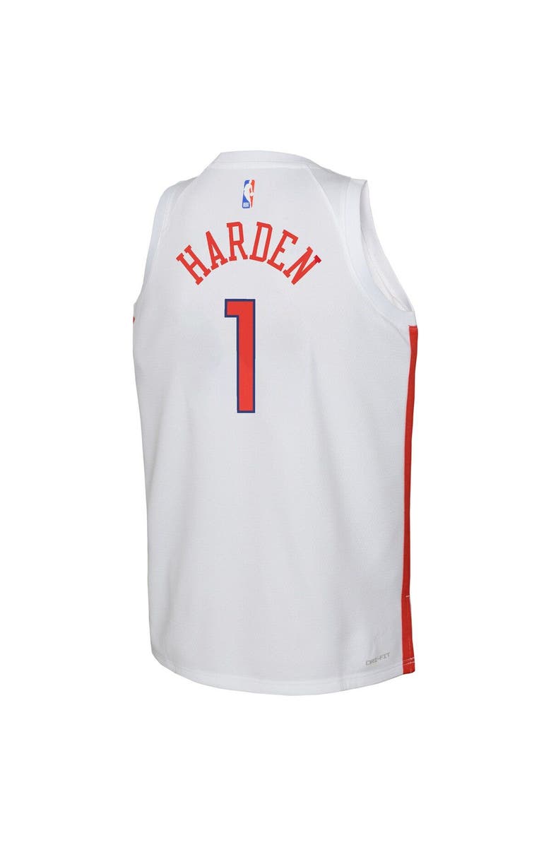Nike Youth Nike James Harden White Philadelphia 76ers 2022/23 Swingman Jersey - City Edition, Alternate, color,