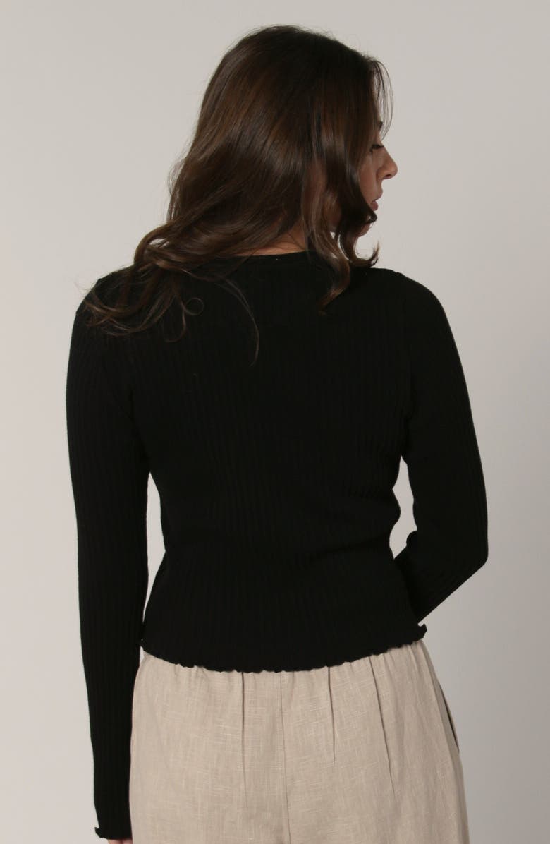 LEISURE LAB Cotton Rib Long Sleeve, Alternate, color, Black