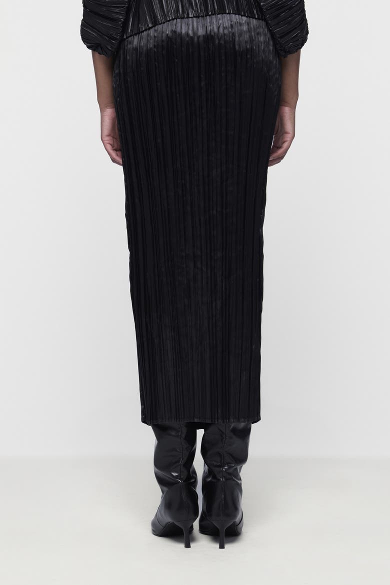 Fitted Plisse Skirt, Alternate, color, Black