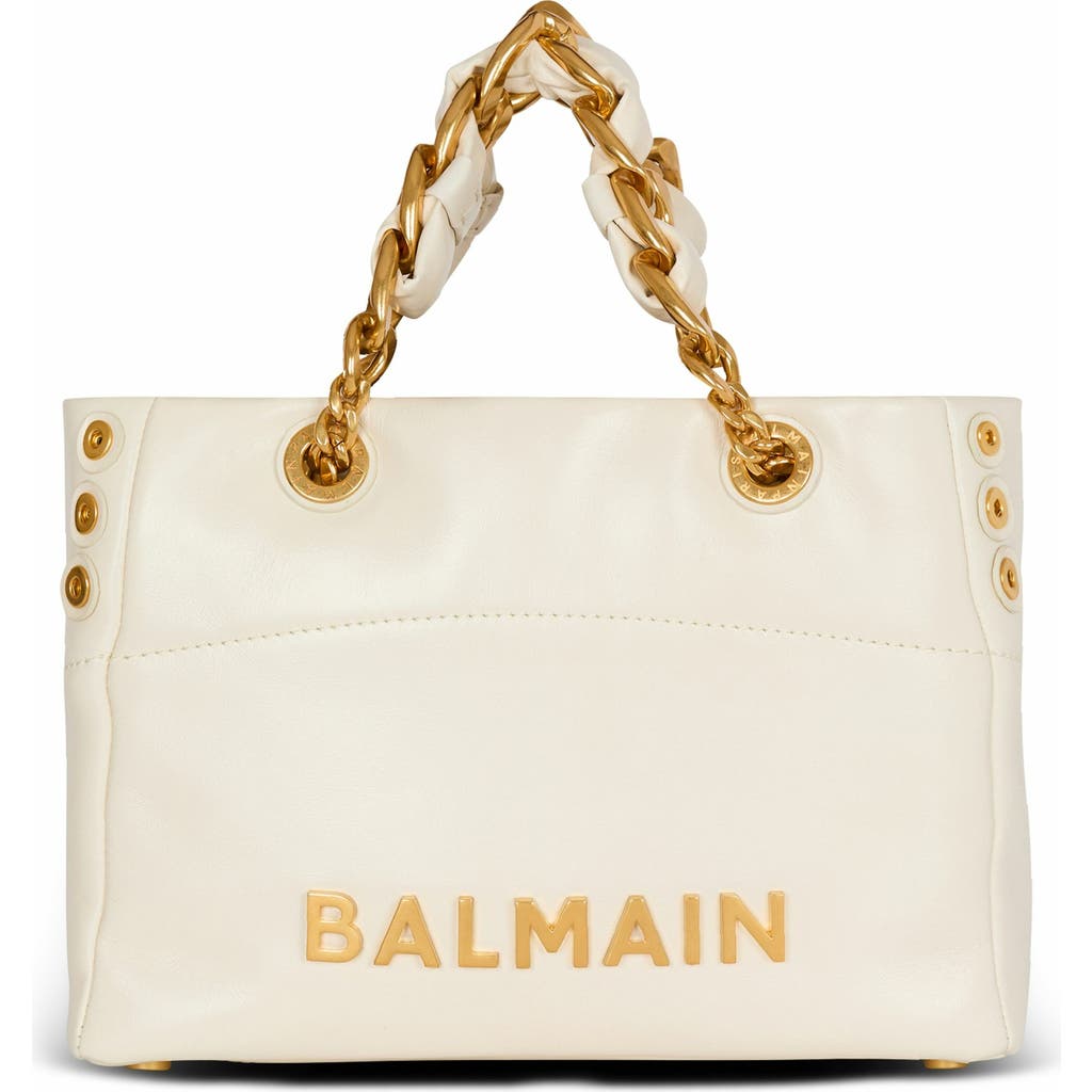 Balmain Small 1945 Soft Bag In Embossed Crackled Calfskin With A Pb Labyrinth Monogram