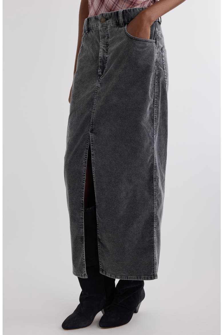 Odalie Stretch Cotton Corduroy Skirt, Alternate, color, VINTAGE BLACK