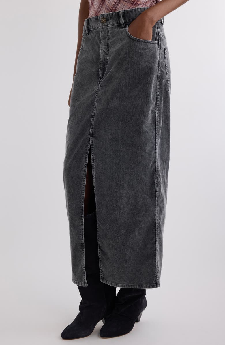 Isabel Marant Étoile Odalie Stretch Cotton Corduroy Skirt, Alternate, color, Vintage Black