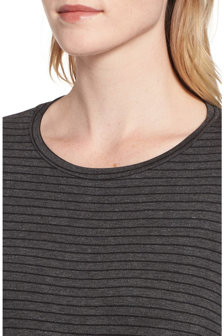 Gibson x Living in Yellow Alice Stripe Jersey Top (Nordstrom Exclusive), Alternate, color, CHARCOAL/ BLACK