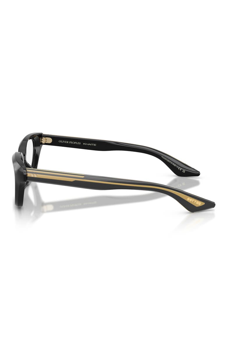52mm Khaite Cat Eye Optical Frames, Alternate, color, BLACK / CLEAR