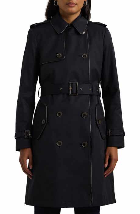 Lauren Ralph Lauren Belted Water Resistant Double Breasted Trench Coat