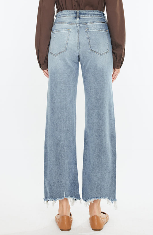 Kancan High Rise Slim Wide Leg Jeans In Light Wash
