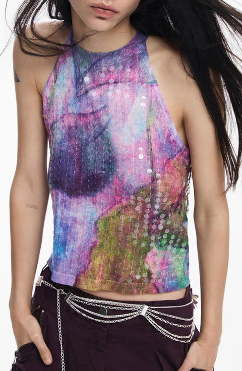 Sequin Sleeveless Top