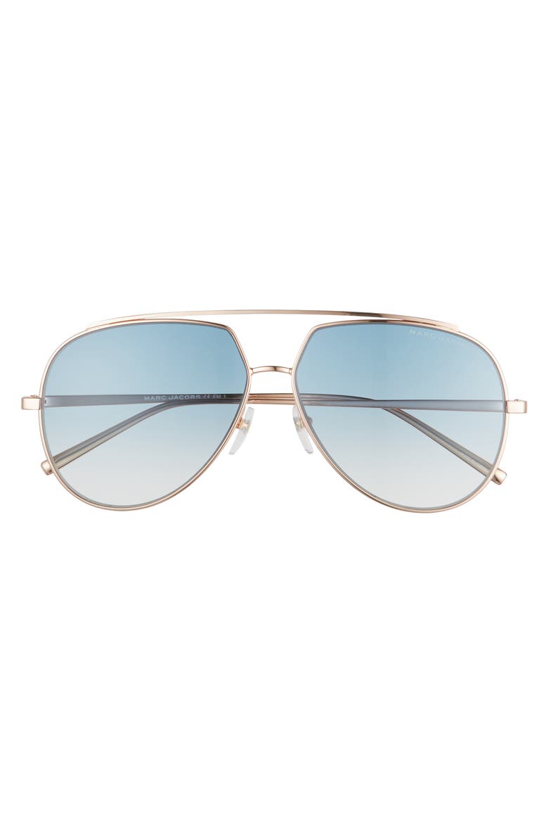 59mm Gradient Aviator Sunglasses, Alternate, color, GOLD/ BROWN