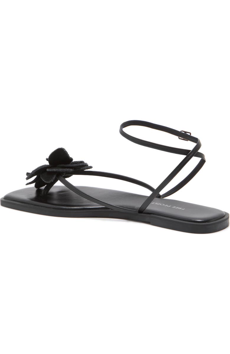 Free People Mismatched Magnolia Appliqué Ankle Strap Sandal, Alternate, color, Black Tide Leather