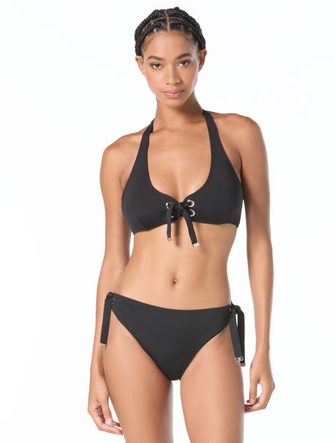 Grommet Solids Halter Bra Top