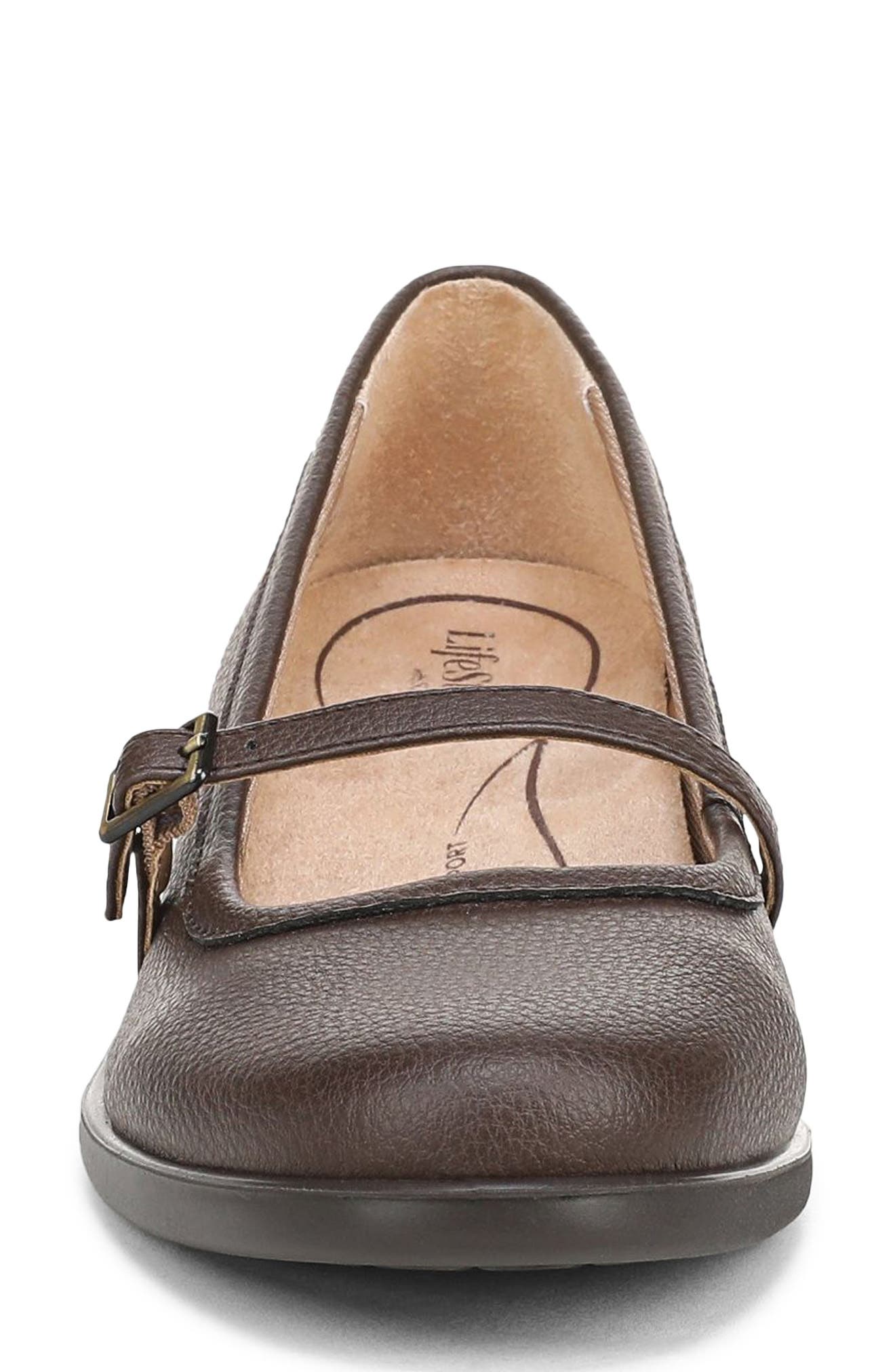 Jolene Wedge Mary Jane Flat, Alternate, color, DARK BROWN