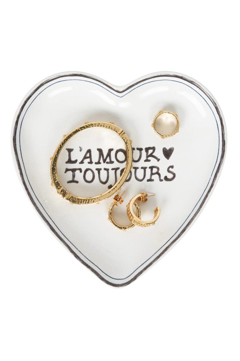 L'Amour Toujours Heart Shape Plate, Alternate, color, WHITEWASH/ BLACK