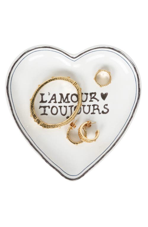 Juliska L'amour Toujours 7" Heart Tray In Whitewash/black