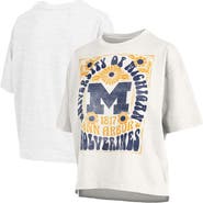 PRESSBOX Women's Pressbox White Michigan Wolverines Harmony Oversized T-Shirt