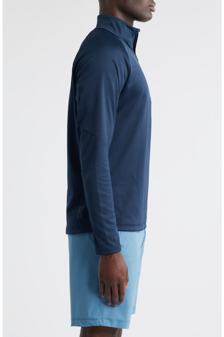Climate Knit Quarter Zip Running Top, Alternate, color, NAVY
