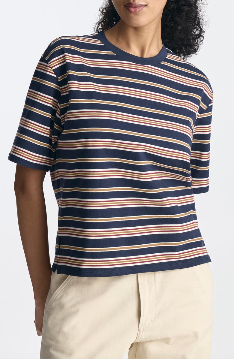 Brooklyn Industries Stripe Cotton Jersey T-Shirt, Main, color, Polar Night Stripe