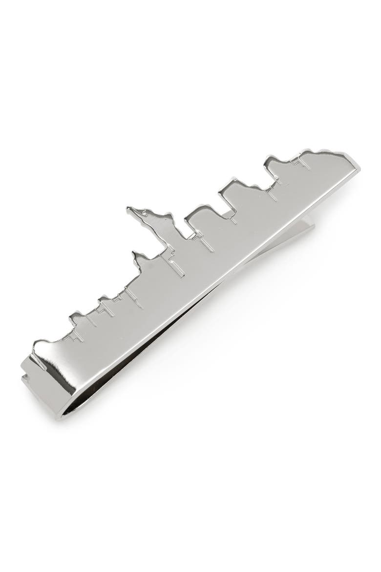 New York Skyline Tie Bar, Main, color, SILVER