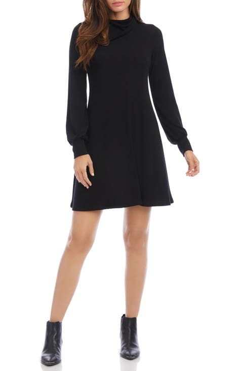 Karen Kane Jersey Color Block sold Turtleneck Long Sleeve Dress Blue Black XL NEW