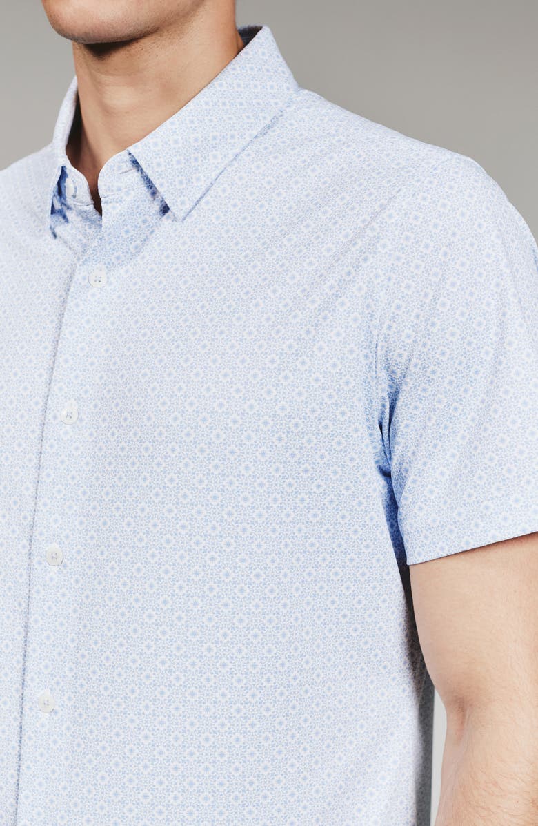 7 Diamonds Pryce Short Sleeve Stretch Button-Up Shirt, Alternate, color, Light Blue
