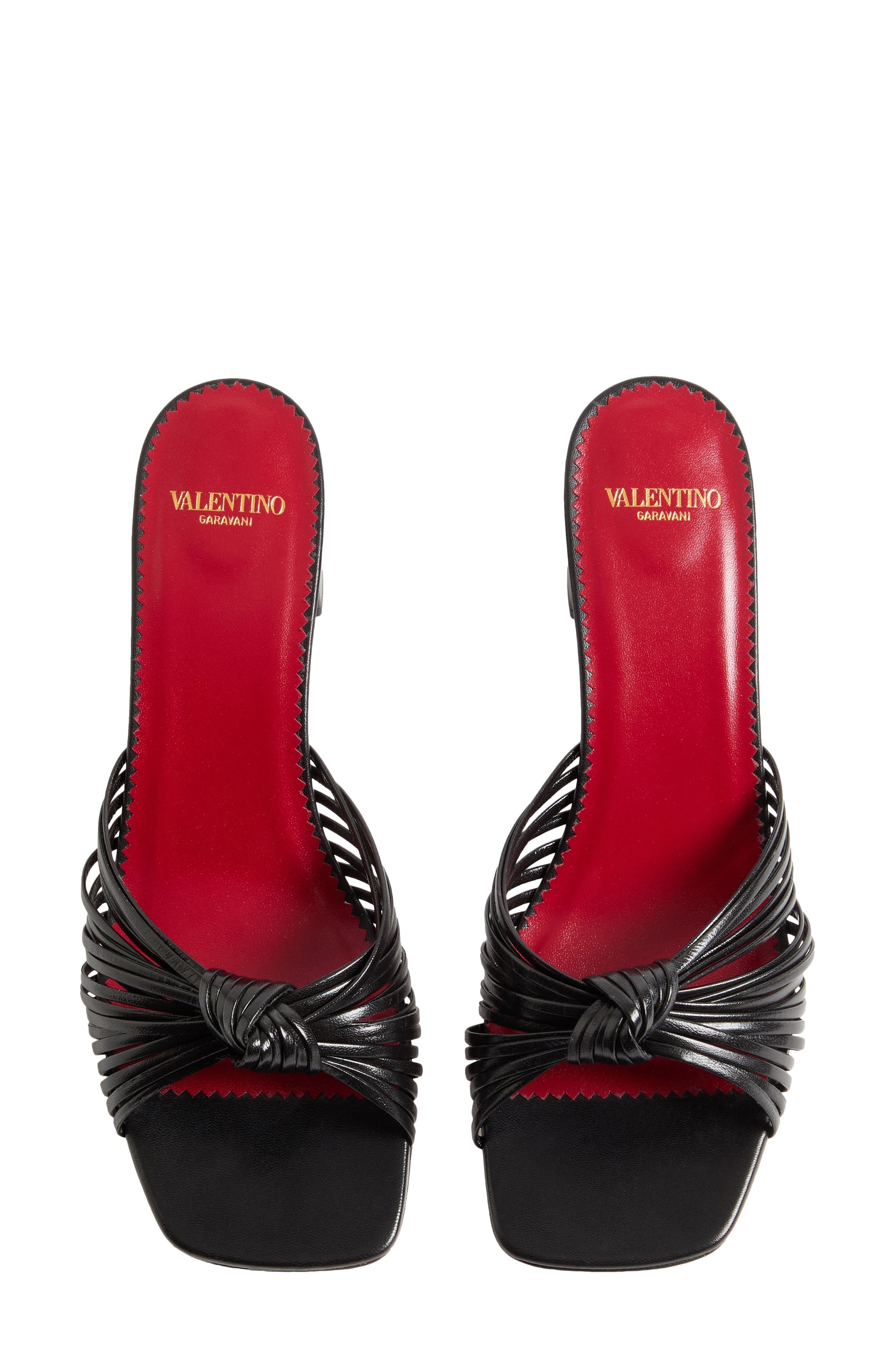 Valentino Annet Block Heel Slide Sandal, Alternate, color, Black