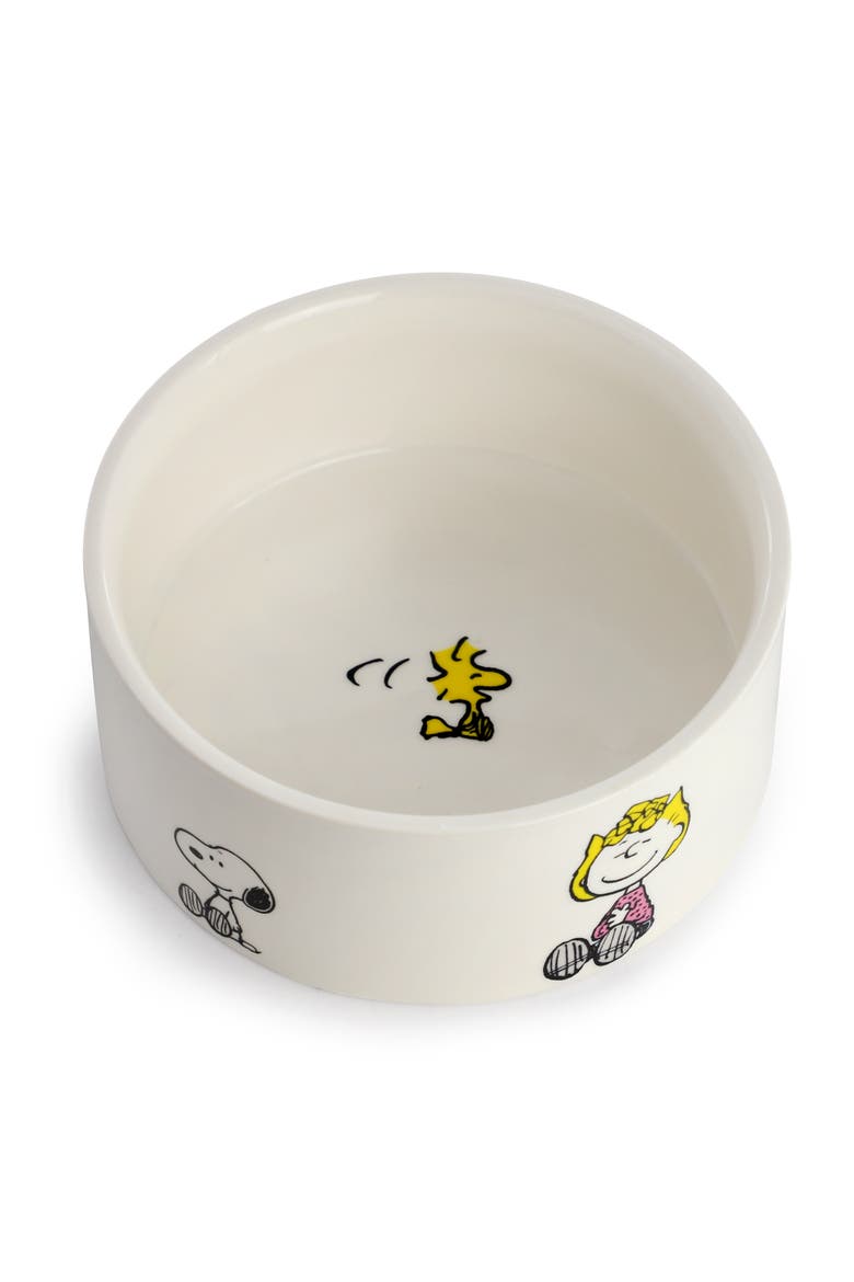 Snack Time 6in Stoneware Pet Bowl, Alternate, color, White