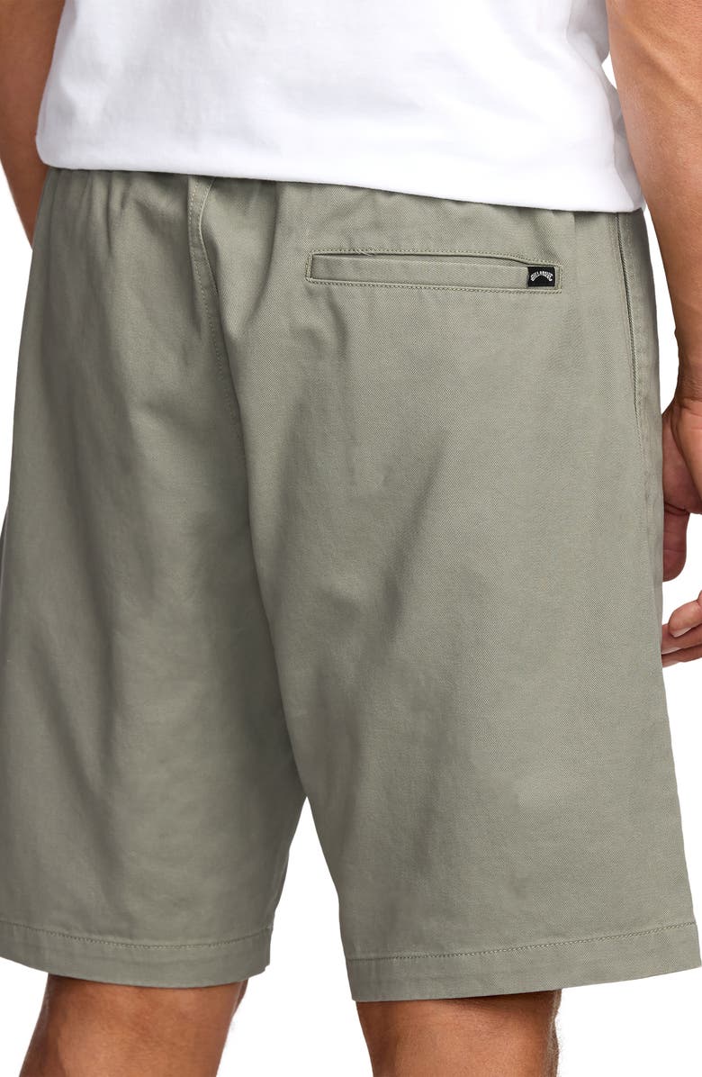Billabong Larry Layback Twill Drawstring Shorts, Alternate, color, Green Ash