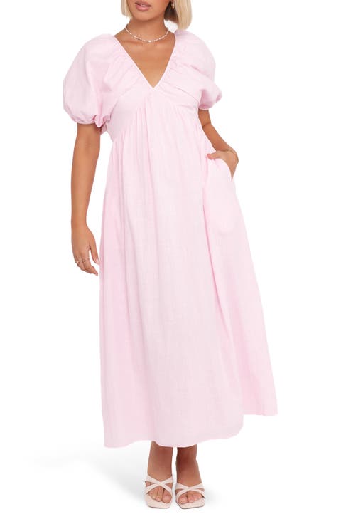 Sullivan Puff Sleeve Cotton Maxi Dress