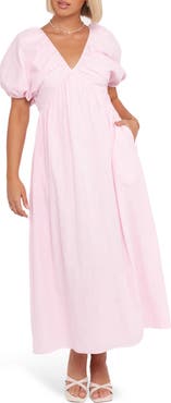 Petal & Pup Sullivan Puff Sleeve Cotton Maxi Dress